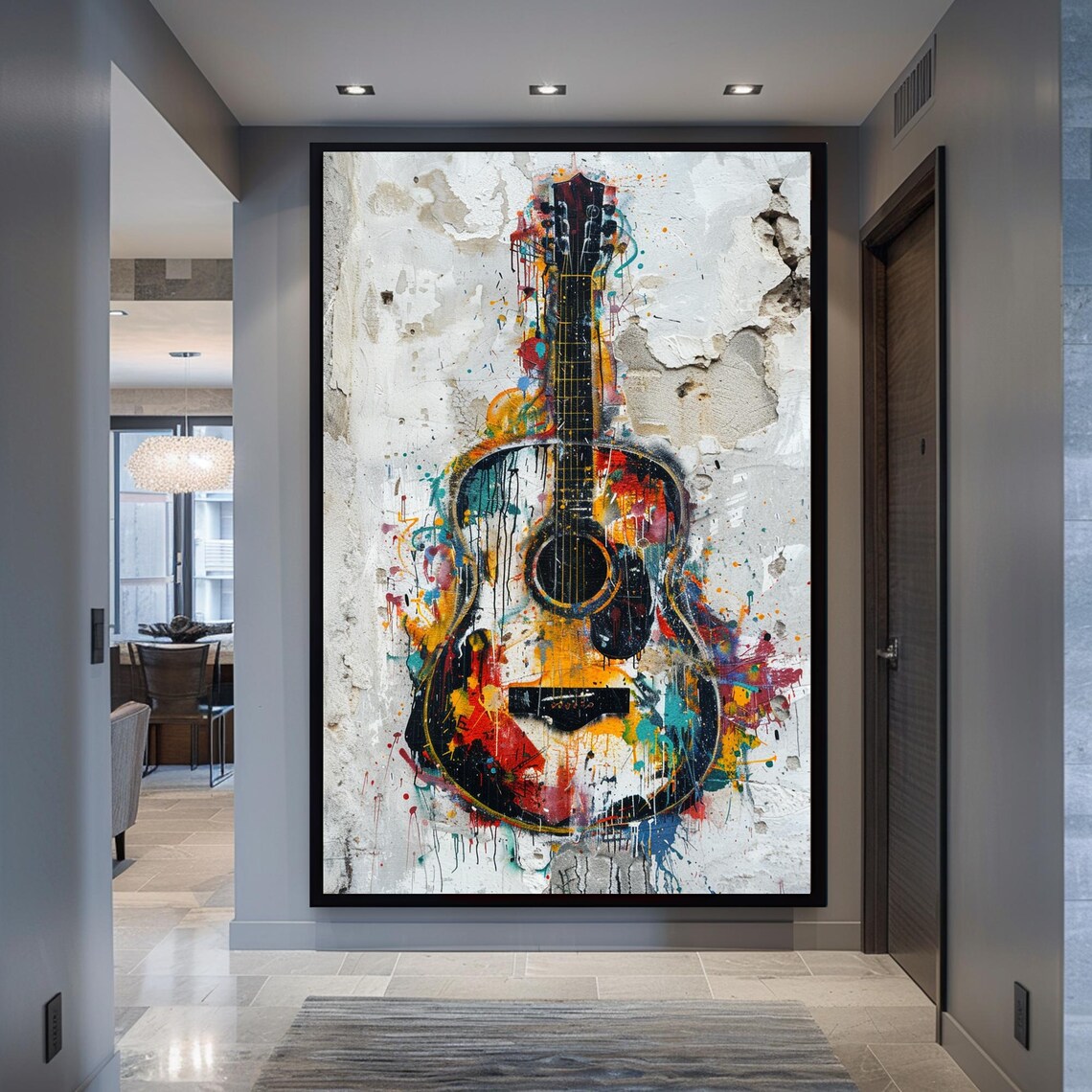 Guitar Abstract Modern Art Print, Music Room Decor - Image 5