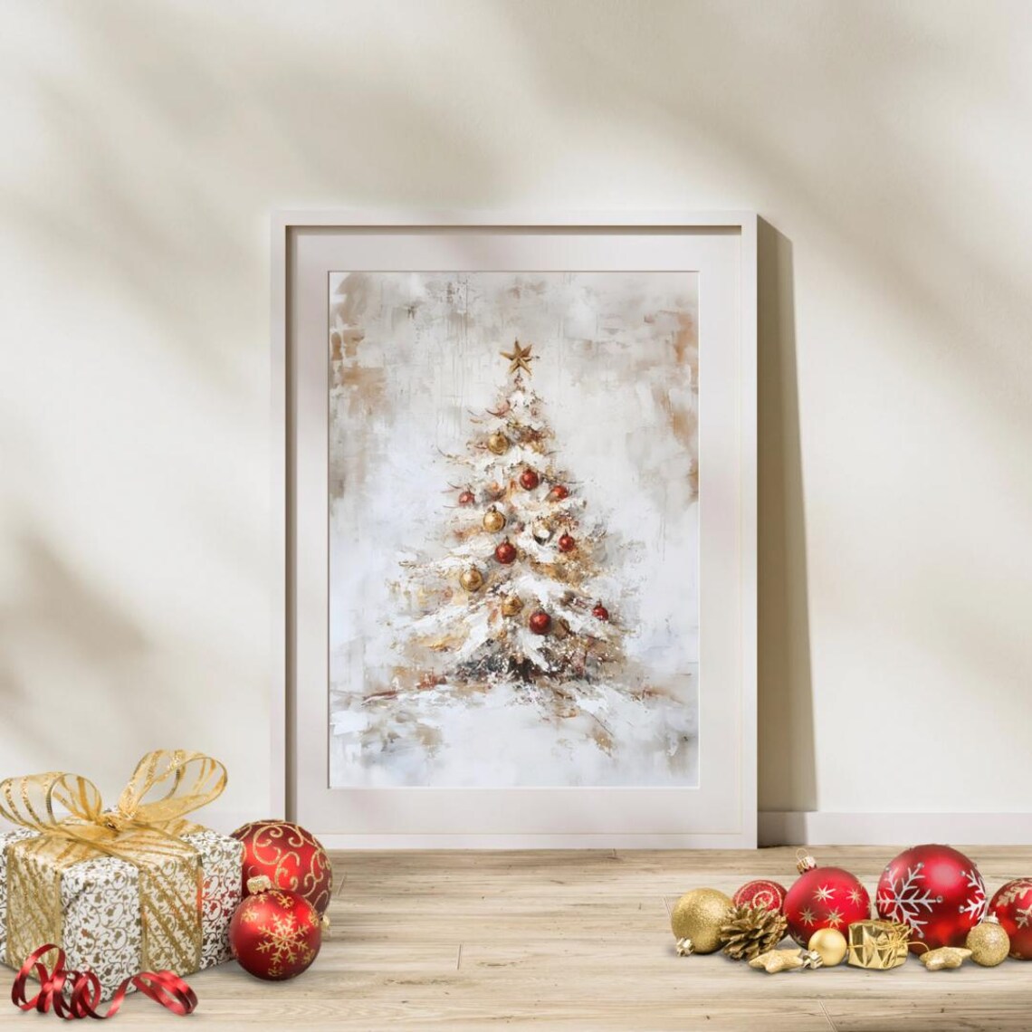 White Christmas Tree Art Print, Moody Minimalist Decor - Image 6