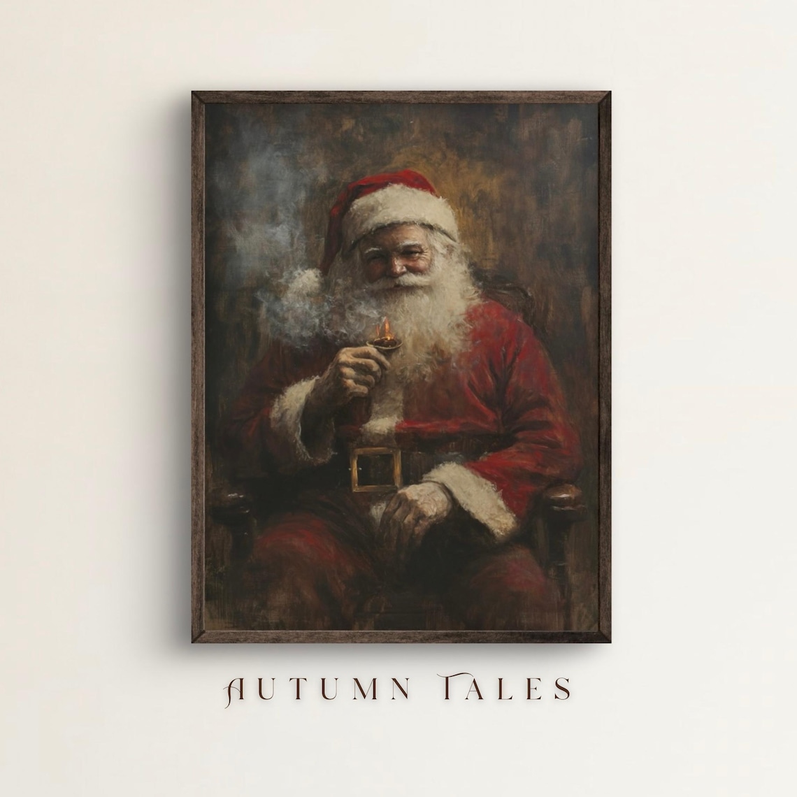 Santa Claus Moody Cozy Wall Art Print