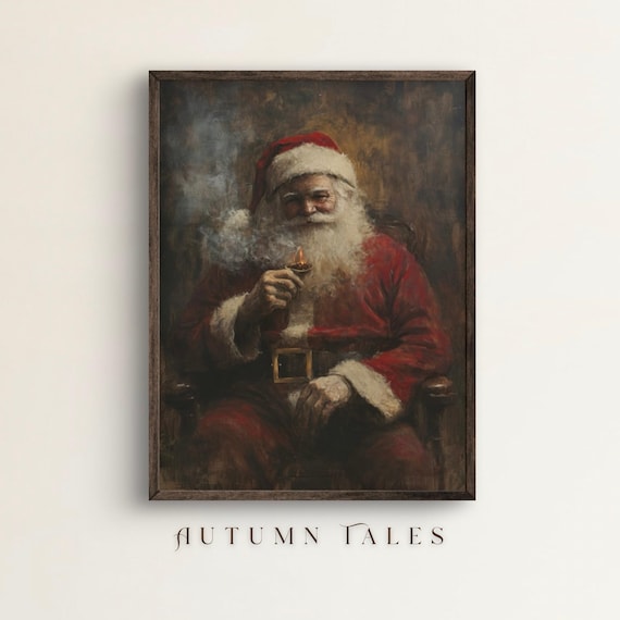 Santa Claus Moody Cozy Wall Art Print
