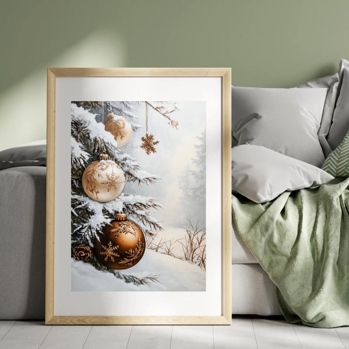 Pine Tree Christmas Art Print, Winter Forest Landscape - Image 5