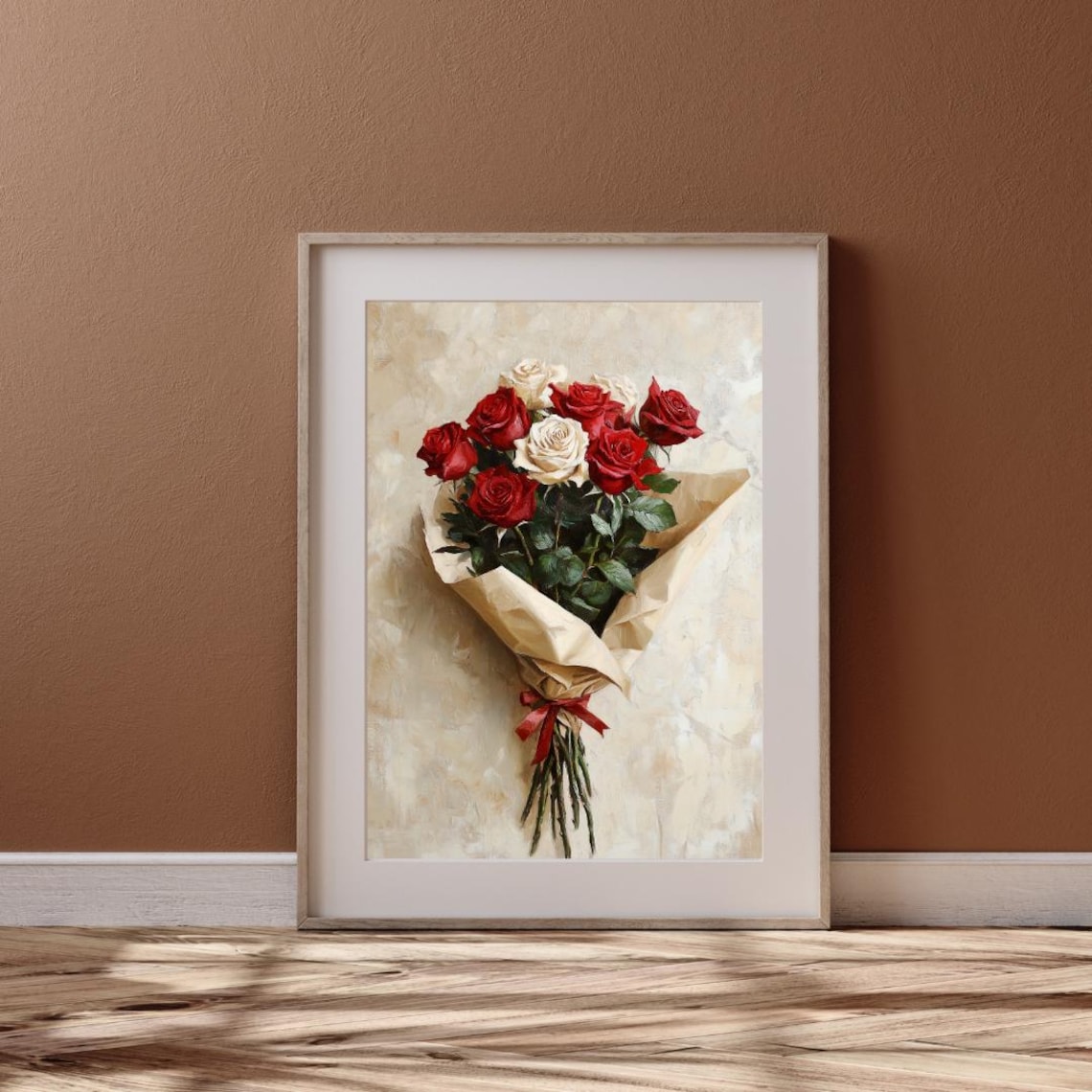 Valentines Day Rustic Rose Floral Art Print - Image 6