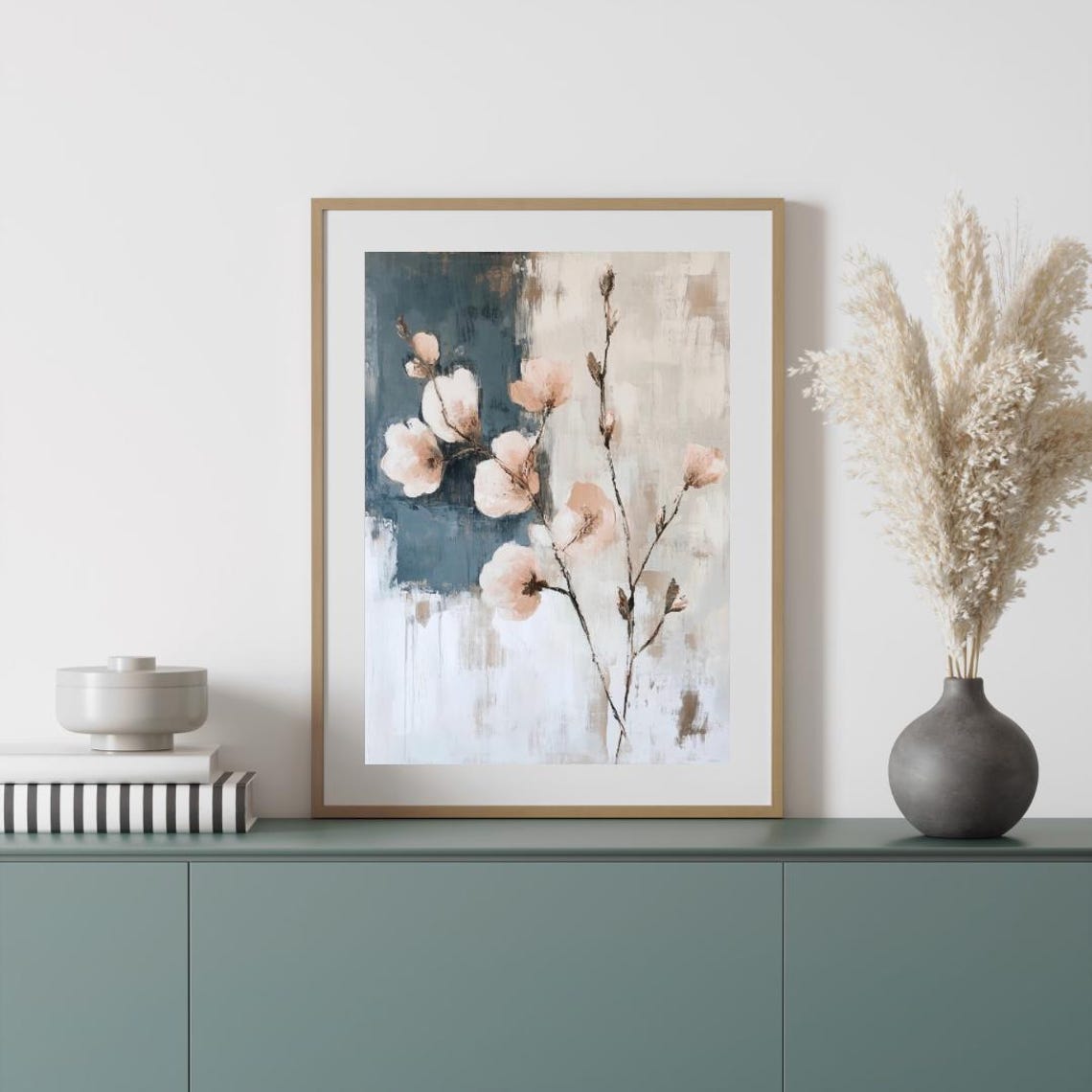 Cotton Branch Abstract Wabi Sabi Minimalist Floral Art Poster - Image 4