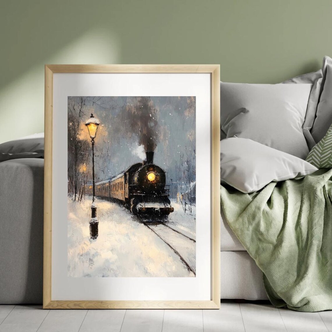 Vintage Orient Express Christmas Travel Poster - Image 2