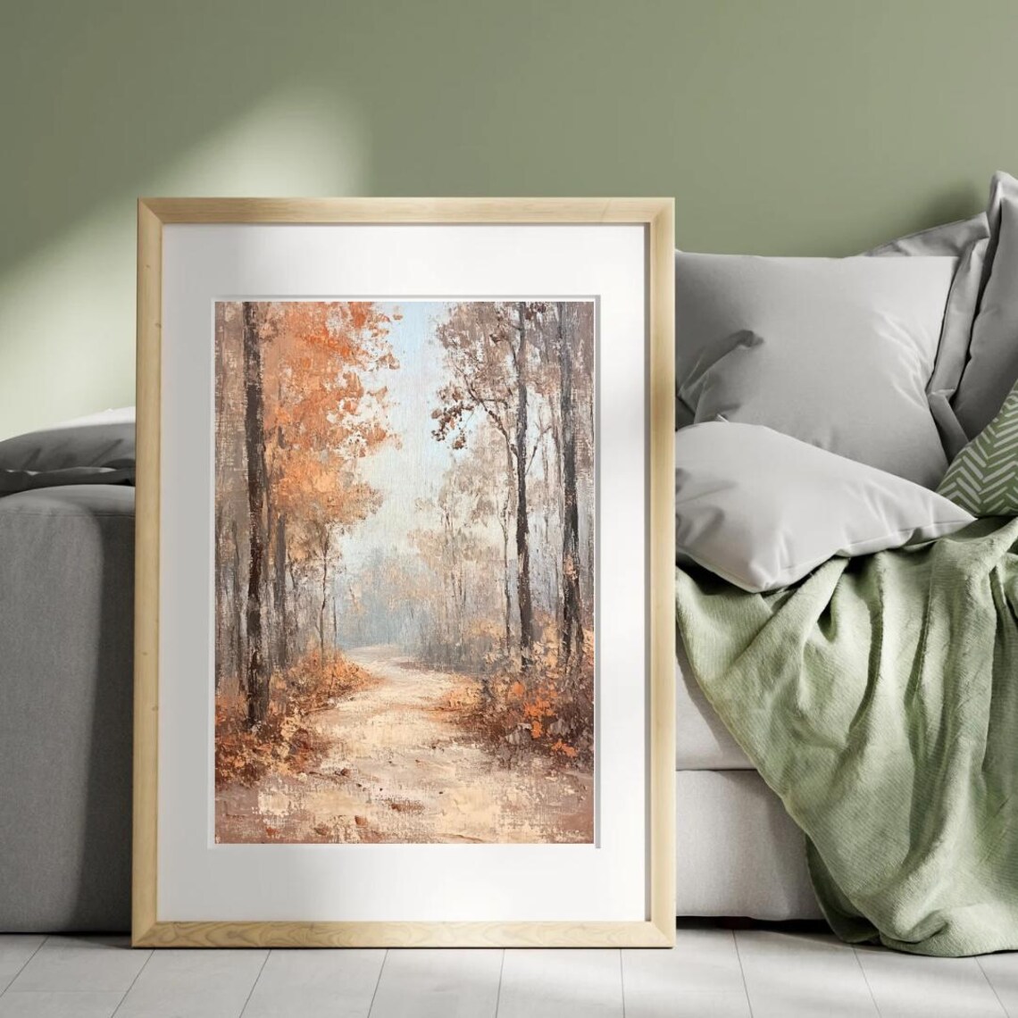 Vintage Rustic Fall Landscape Art Print, Farmhouse - Image 4