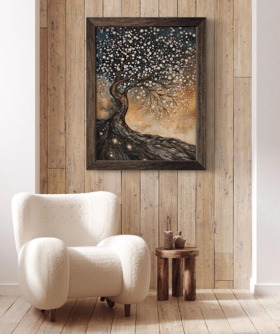 Twisted Blossom Tree Of Life Twilight Sky Golden Moody Art Poster - Image 3