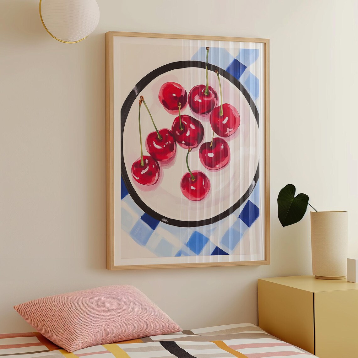 Vintage Cherry Wall Art Cottage Core Cherry Print Feminine Poster Retro Kitchen Print - Image 3
