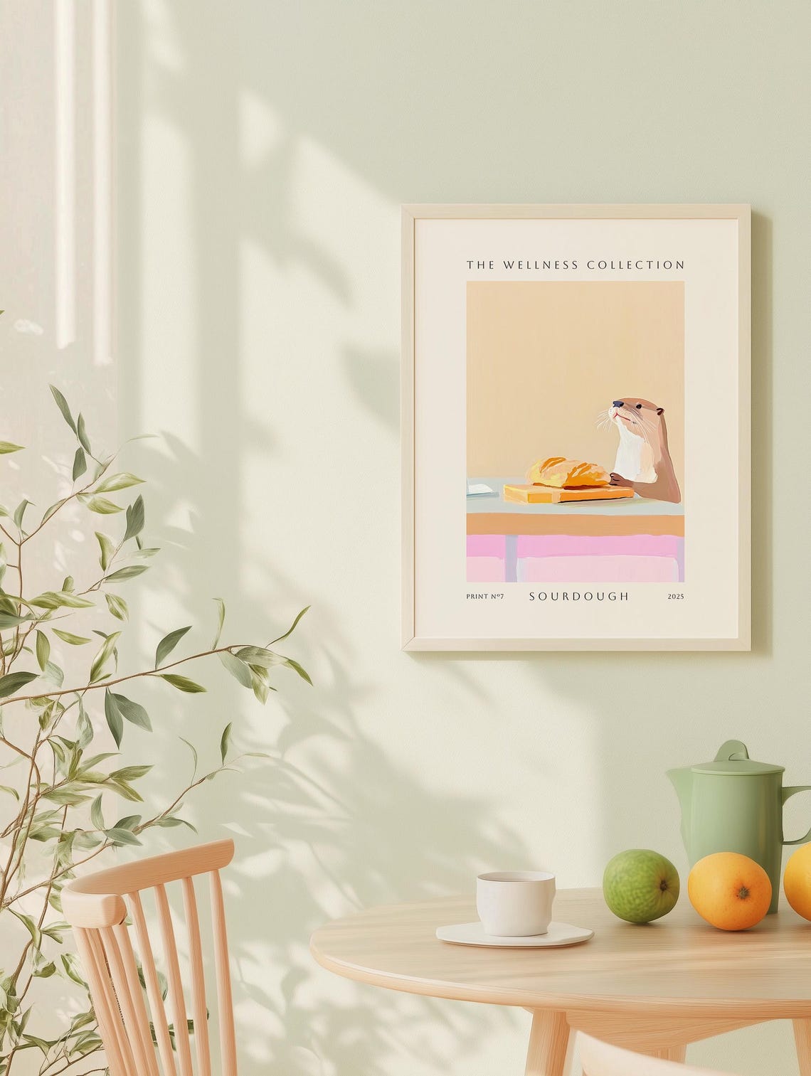 Otter Enjoying Sourdough Bread Wellness Collection Funny Poster - Image 3