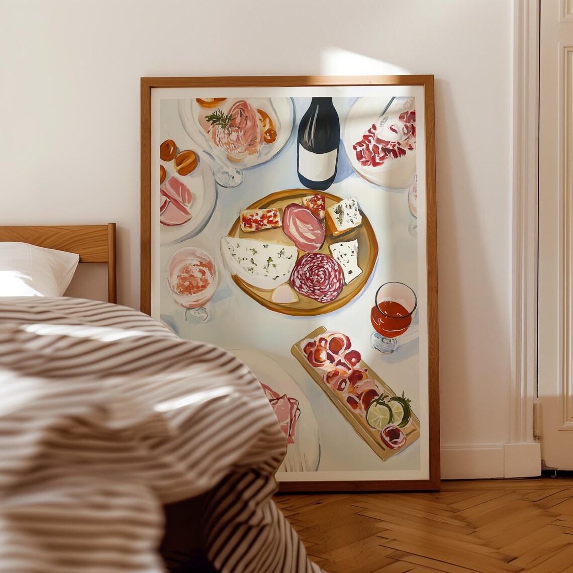 Spanish Tapas Still Life, Pastel Kitchen Art Print - Image 2