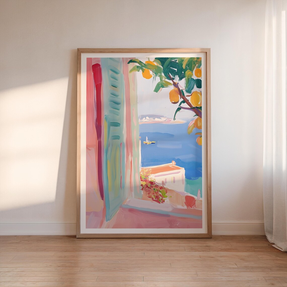 Amalfi Coast Print, Italian Summer Seascape