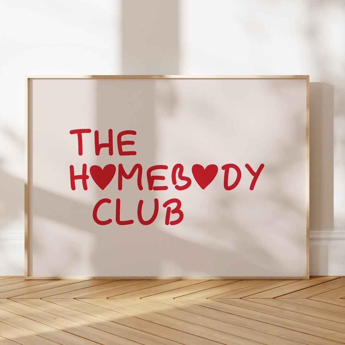 The Homebody Club Red Heart Typography Trendy Girly Wall Art