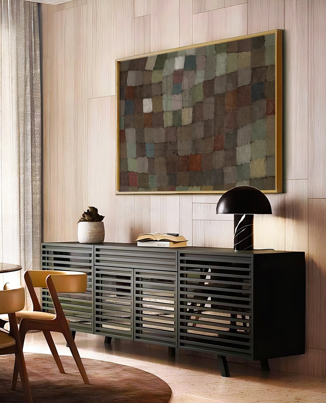 Mid-Century Modern Abstract Oil Painting Art Print - Image 3