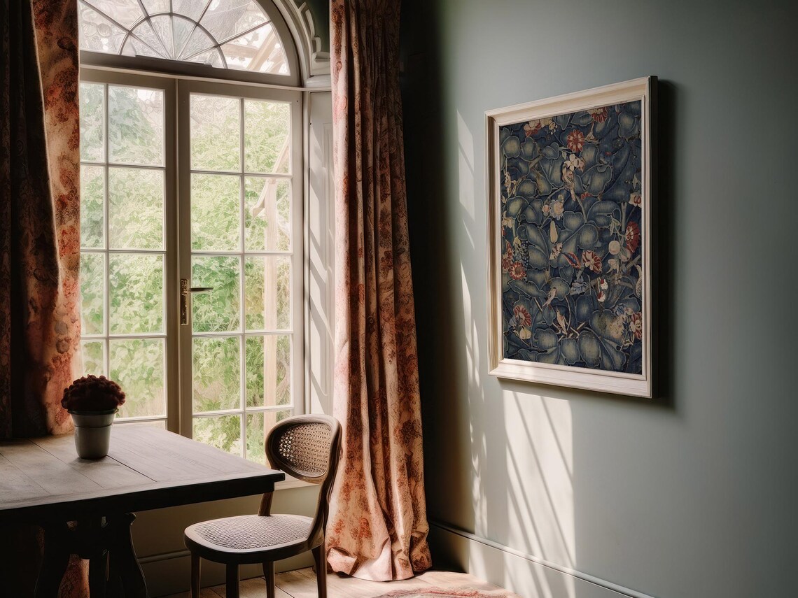 Birds Textile Print, Cottage Core Wall Art - Image 2