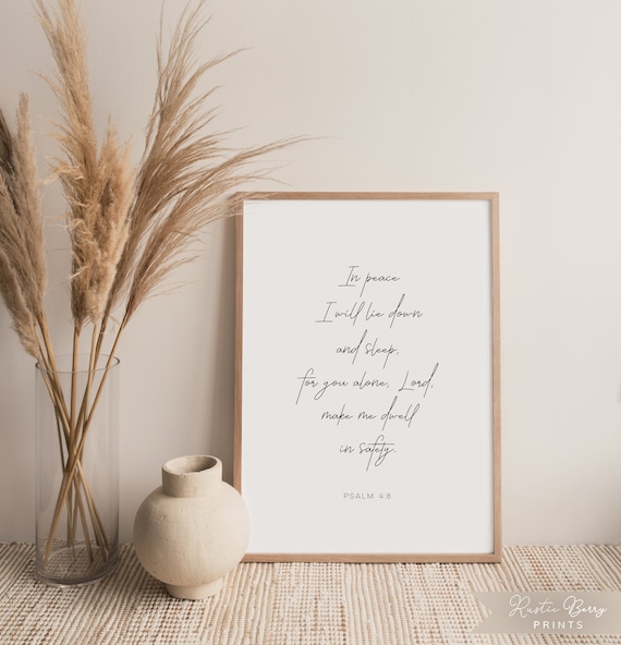 Psalm 4:8 In Peace I Will Lie Down And Sleep Scripture Wall Art Poster