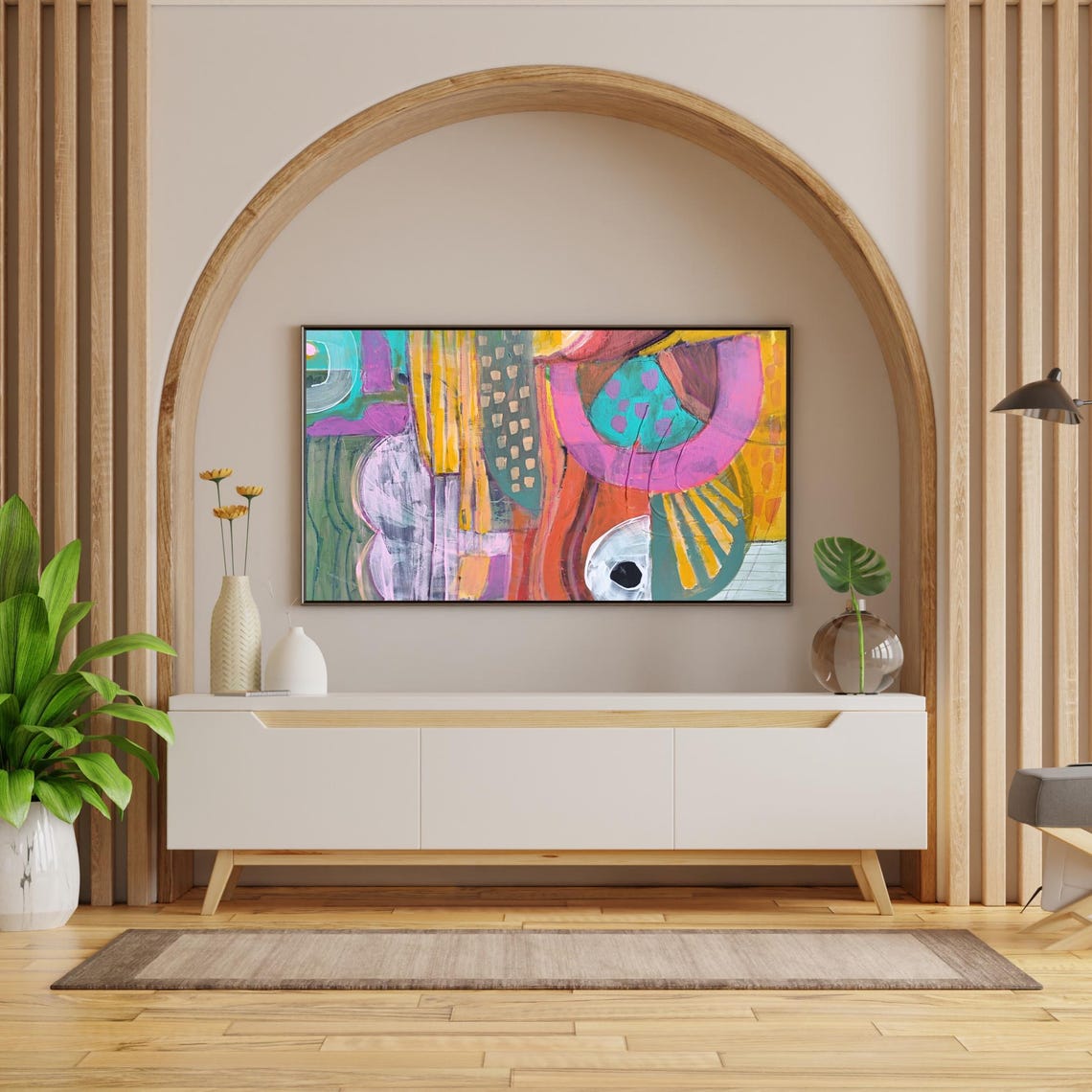 Bold Geometric Color Block Shapes Cheerful Modern Abstract Art Poster - Image 2