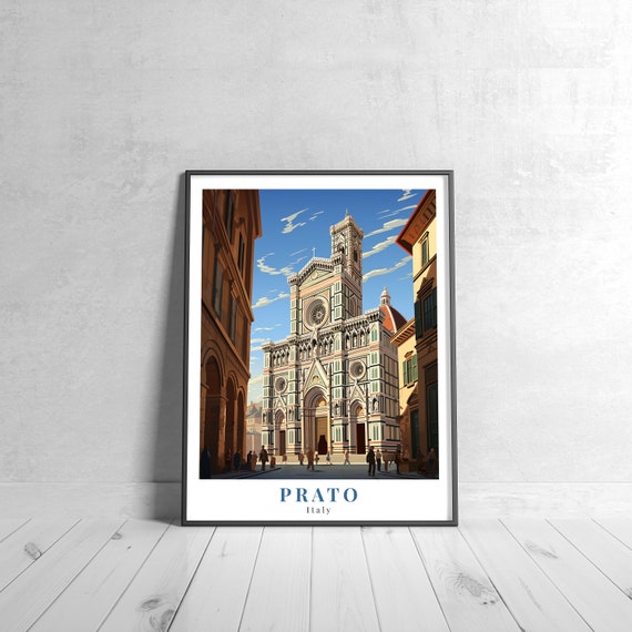 Prato Vintage Travel Poster Retro Italy Art Print Colorful Home Decor Wall Unique Gift