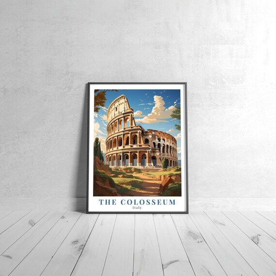The Colosseum Italy Vintage Travel Poster Ancient Rome Amphitheater
