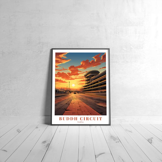 Buddh Circuit Vintage Travel Poster Retro India Art Print Colorful Home Decor Wall Unique Gift