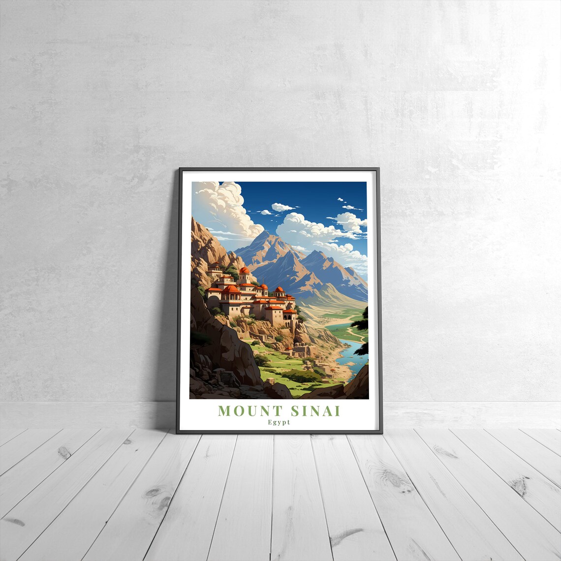 Mount Sinai Egypt Monastery Mountain Landscape Travel Poster
