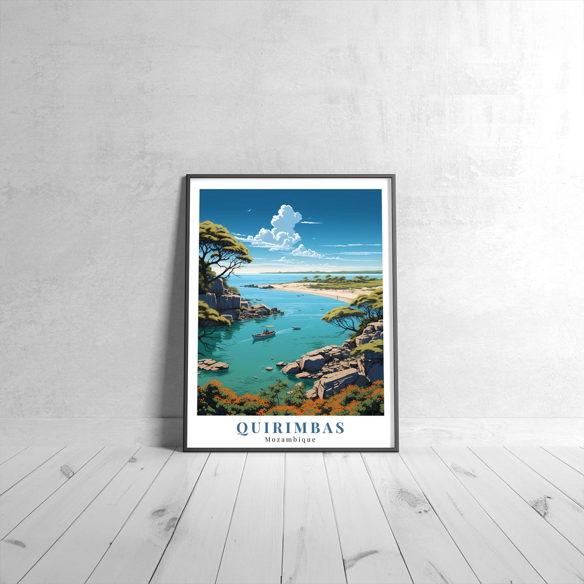 Quirimbas Mozambique Coastal Vintage Travel Poster Retro Beach