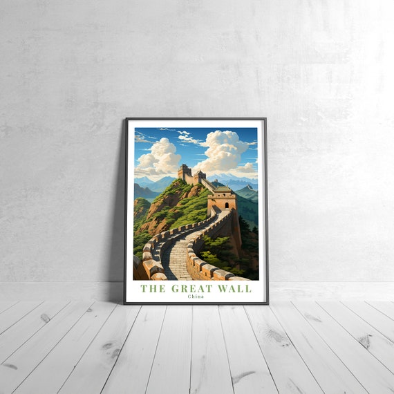 The Great Wall Vintage Travel Poster Retro China Art Print Colorful Home Decor Unique Gift