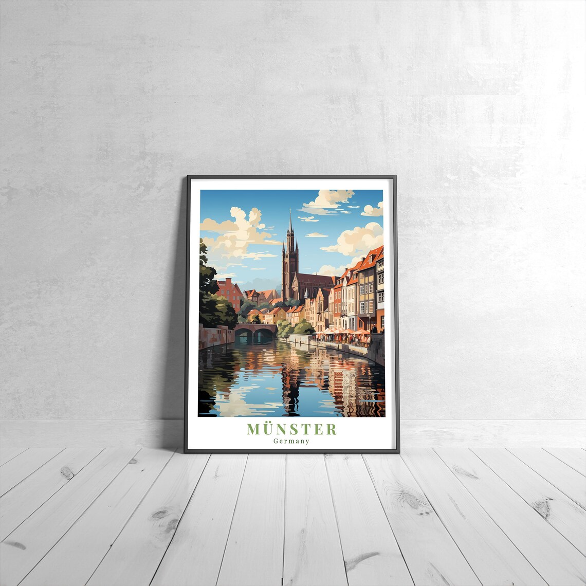 Munster Vintage Travel Poster, Retro Germany