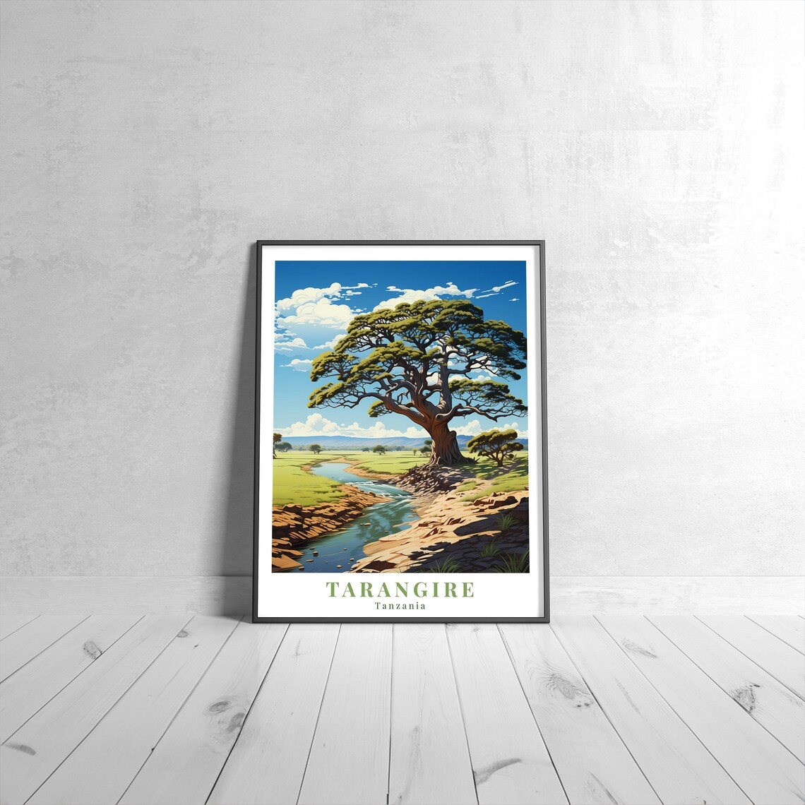 Tarangire Vintage Travel Poster, Tanzania Art Print
