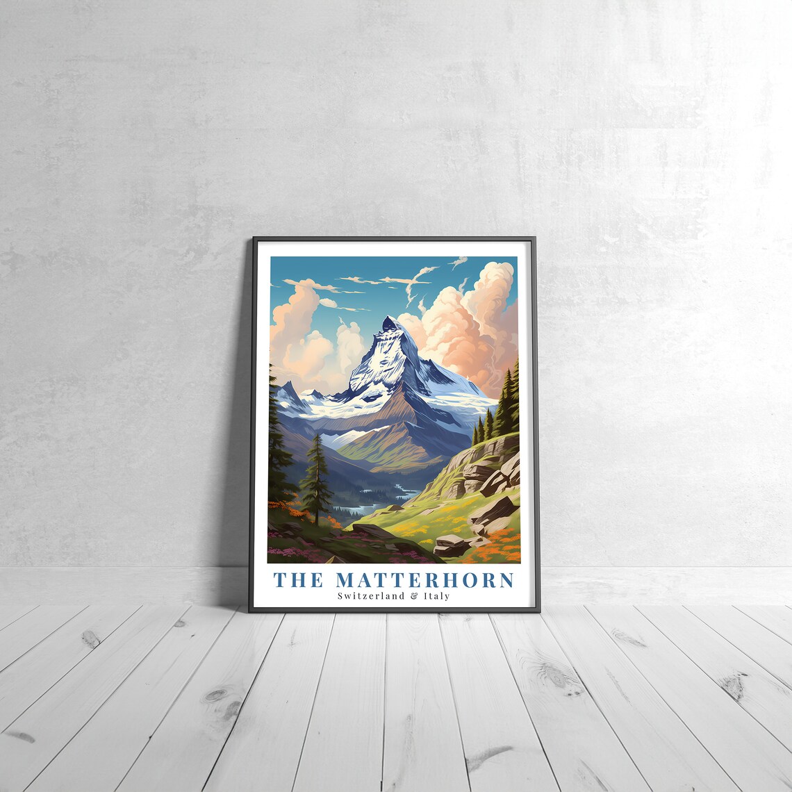 The Matterhorn Switzerland Italy Alpine Mountain Travel Poster