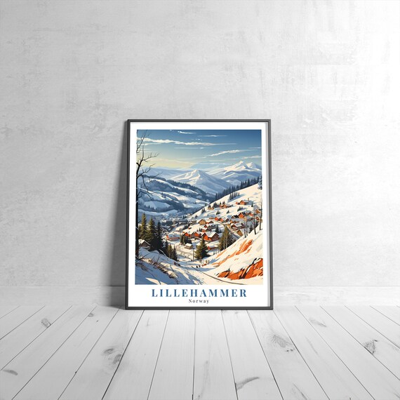Lillehammer Vintage Travel Poster, Norway
