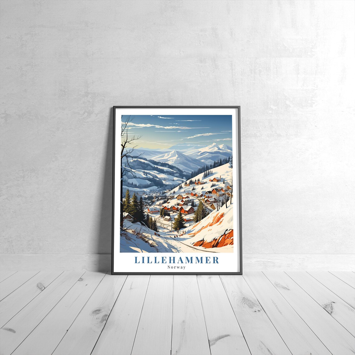 Lillehammer Vintage Travel Poster, Norway