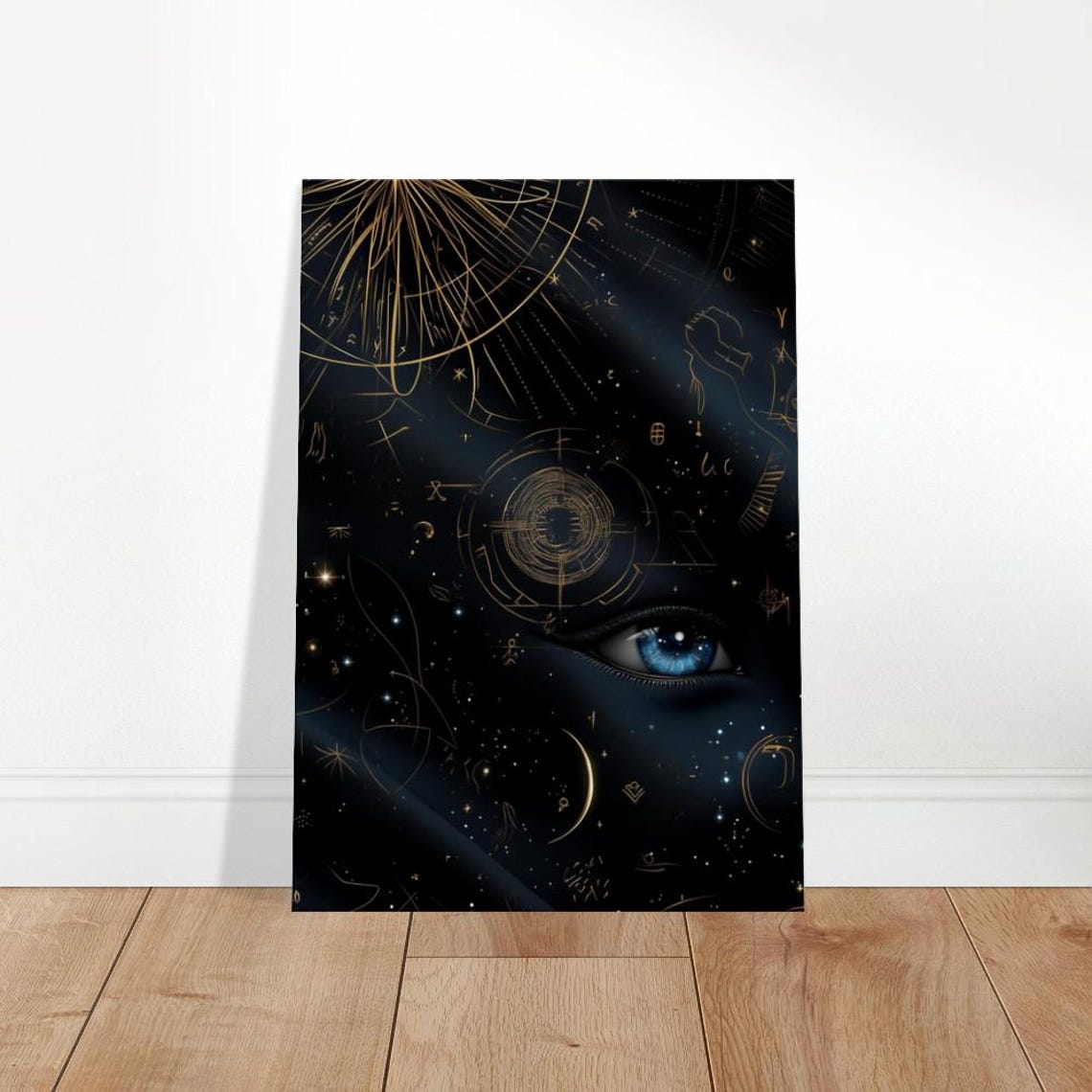 Cosmic Gaze Canvas Art Celestial Mysticism Wall Decor Stargazers Eye Portrait Astrological Home