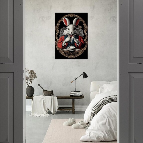 Dapper Rabbit In Suit Canvas Whimsical Animal Wall Art