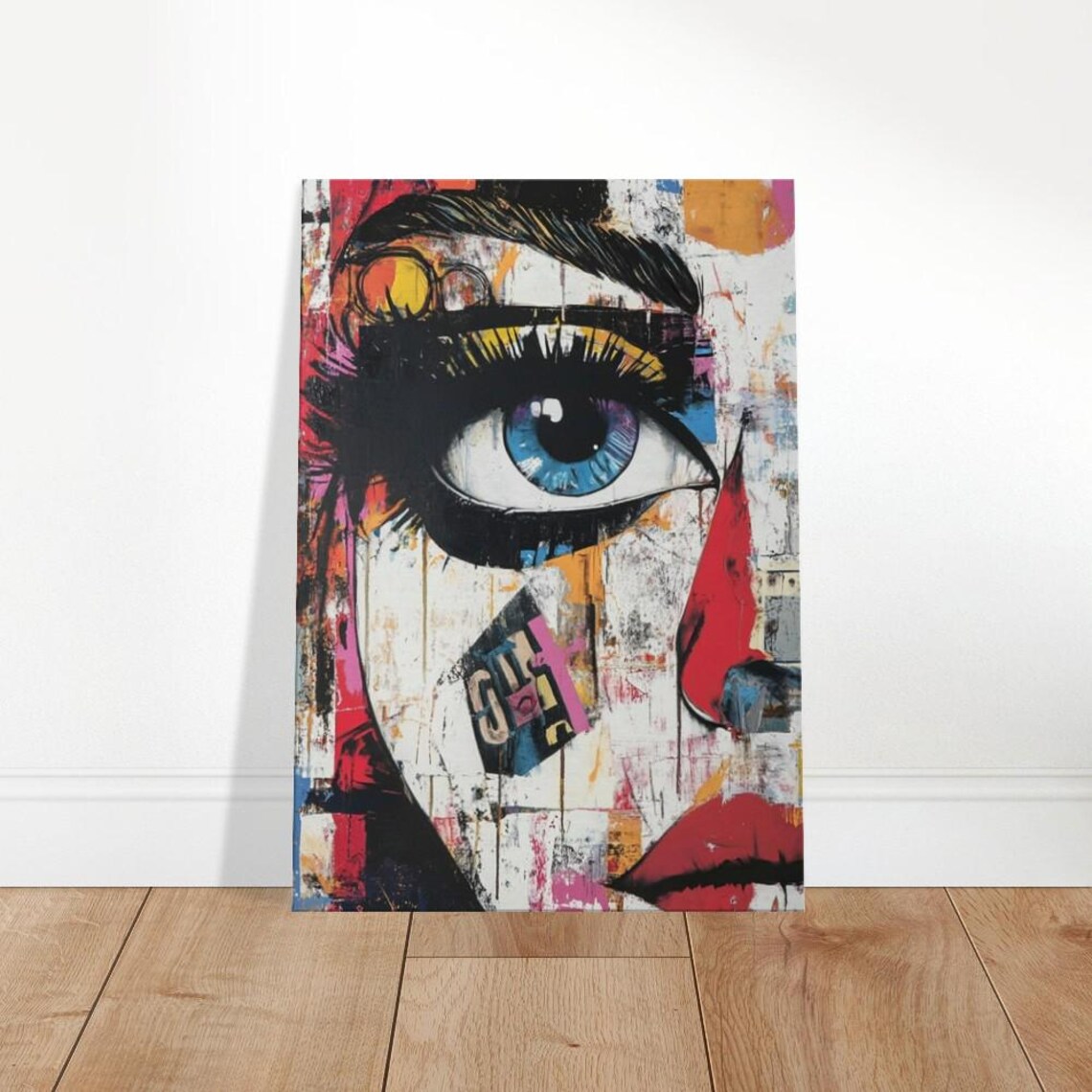 Abstract Eye Pop Art Vibrant Aigenerated Canvas Print