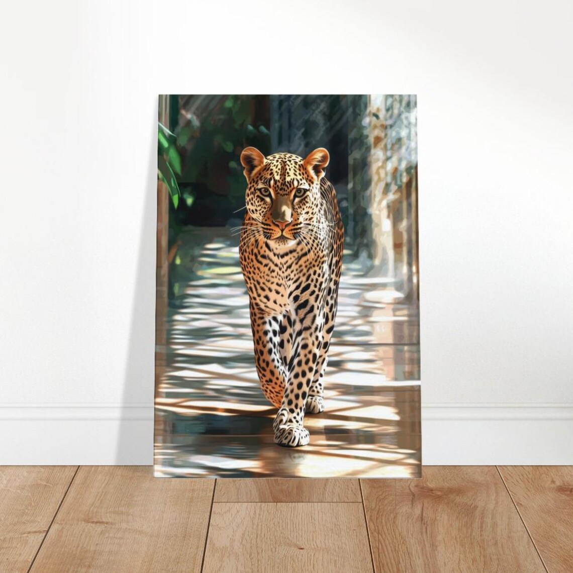 Majestic Leopard Canvas Print Modern Wildlife Art