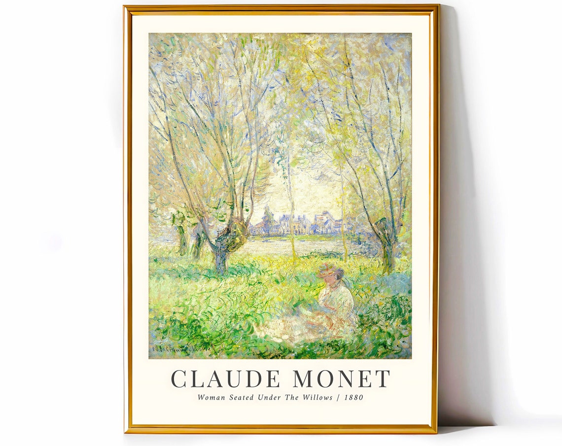 Claude Monet Woman Seated Under the Willows 1880 Impressionist Poster