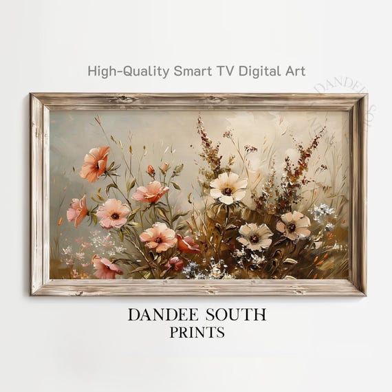 Fall Wildflowers Tv Art For Frame Smart Autumn Floral Painting Vintage Style Flowers Display Tv094