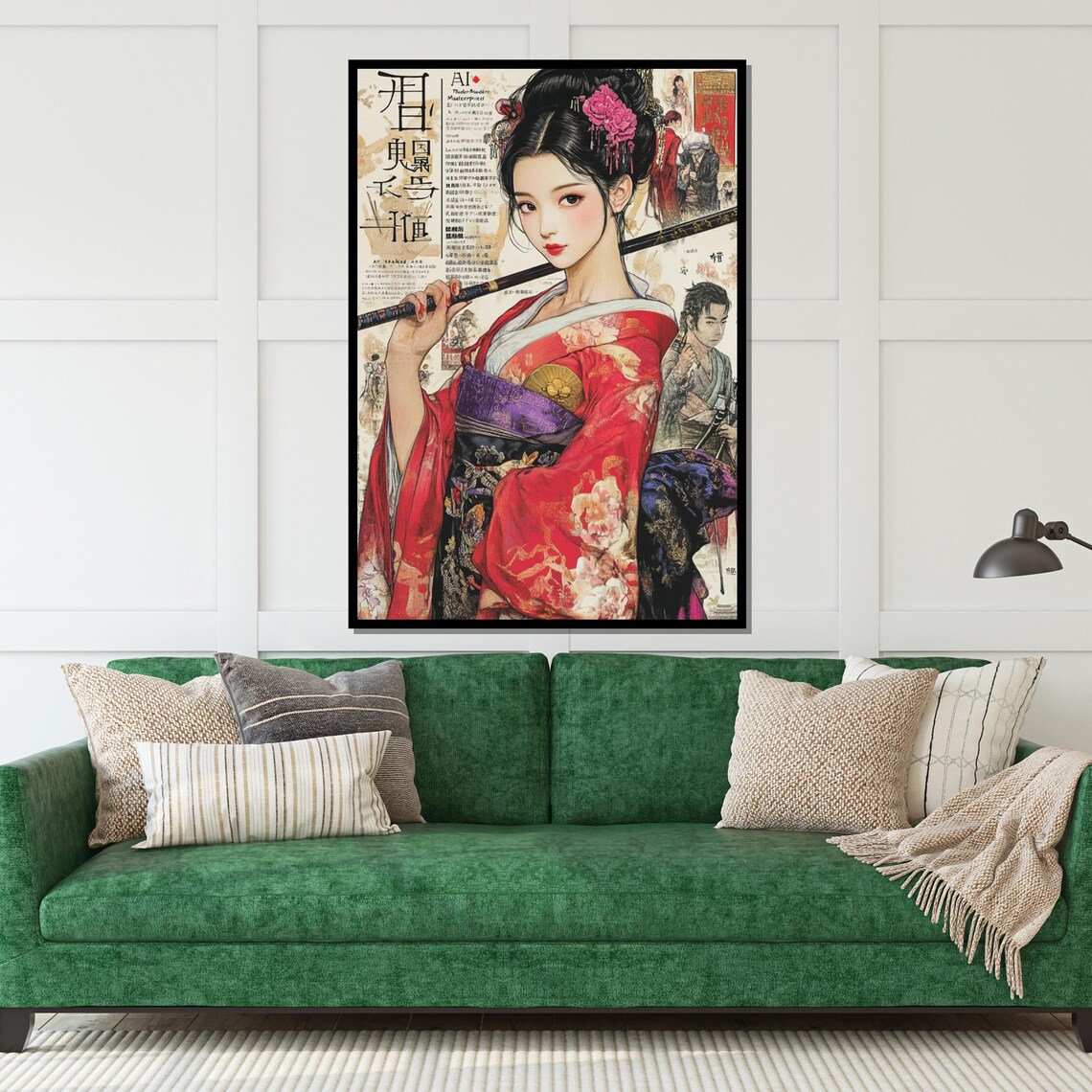 Geisha Elegance Japanese Kimono Lady Art Print - Image 5