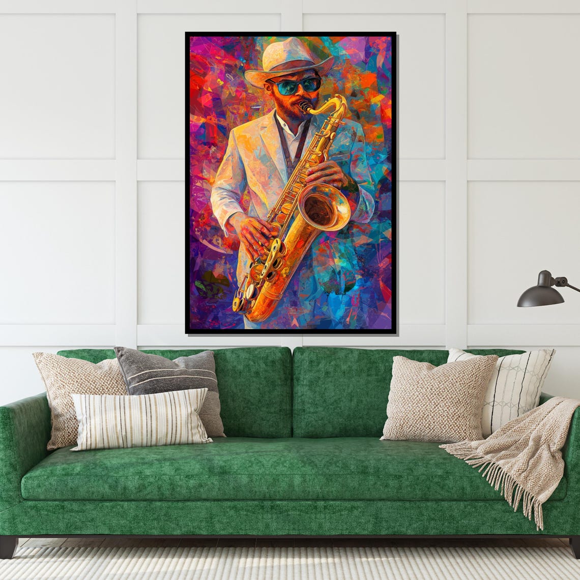 Smiling Saxophone Player White Suit Pop Art Color Burst Poster - Image 5