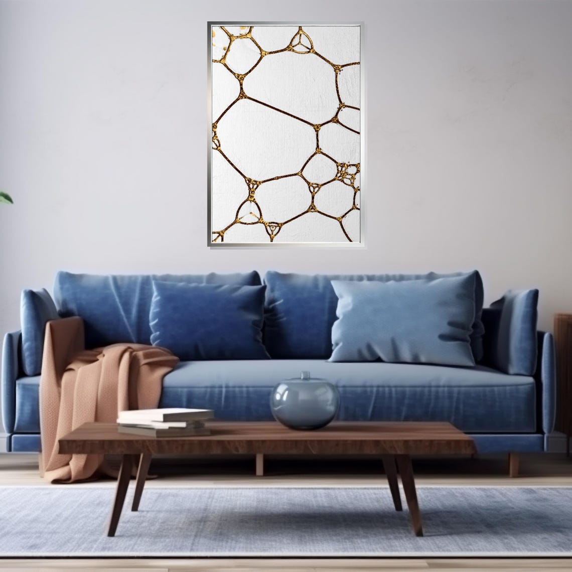 Gold Network Geometric Lines Minimalist Modern Abstract Poster - Image 3