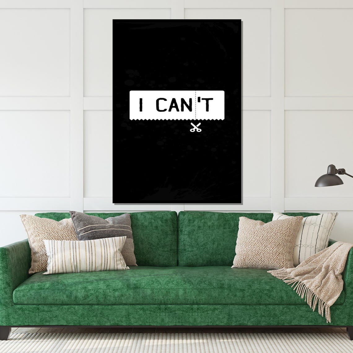 I Can Motivational Cut Out Quote Minimalist Black Design Poster - Image 4