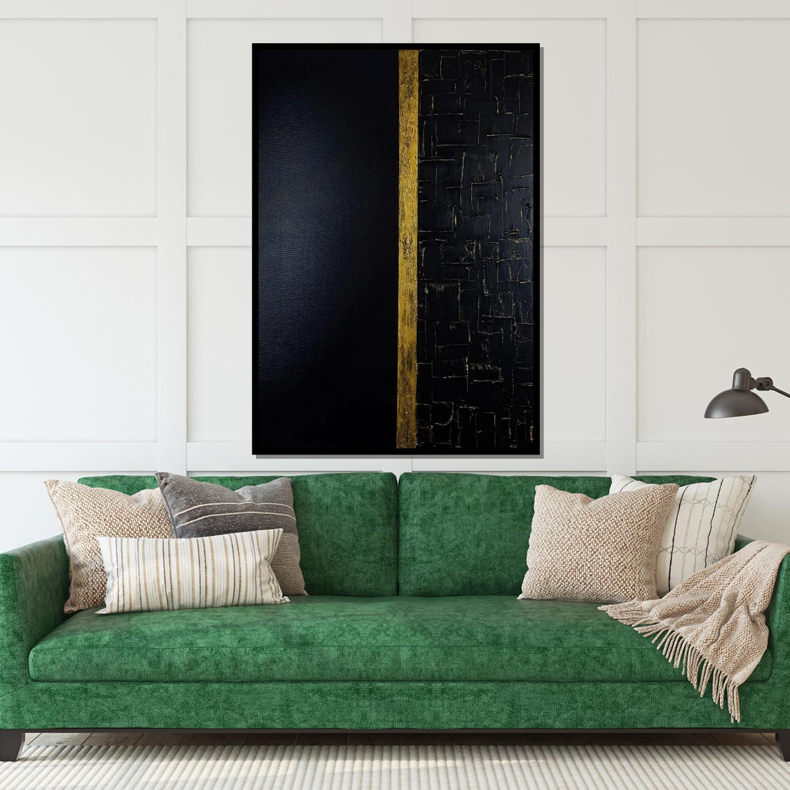 Black Gold Textured Stripe Geometric Modern Luxe Abstract Poster - Image 5