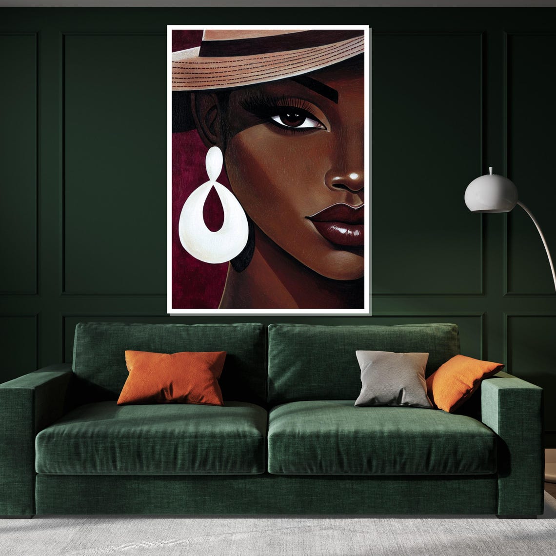 Striking Portrait Of Woman In Hat With Statement Earring Style Poster - Image 3