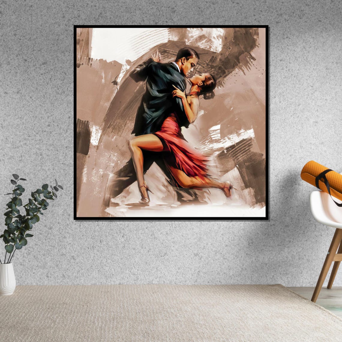 Passionate Tango Dancers Romantic Red Dress Dance Painting Poster - Image 5