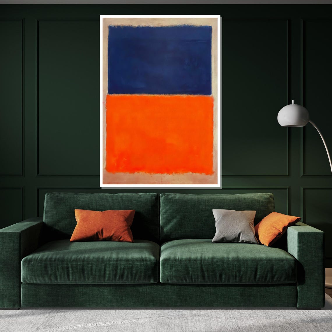 Bold Blue and Orange Color Block Abstract Modern Gallery Poster - Image 3