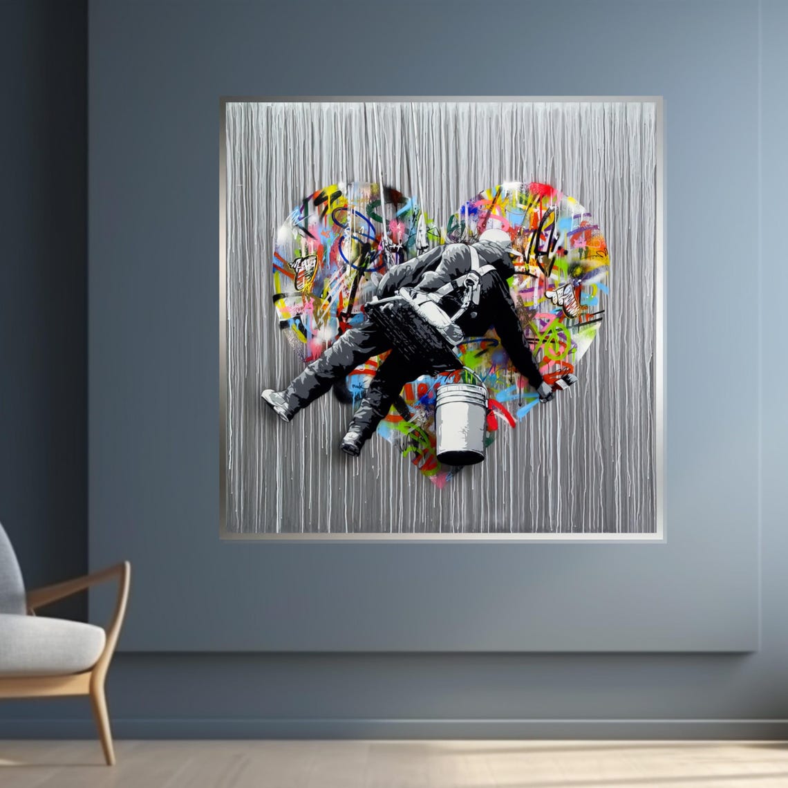 Stencil Painters Reveal Giant Graffiti Heart Bold Love Poster - Image 4