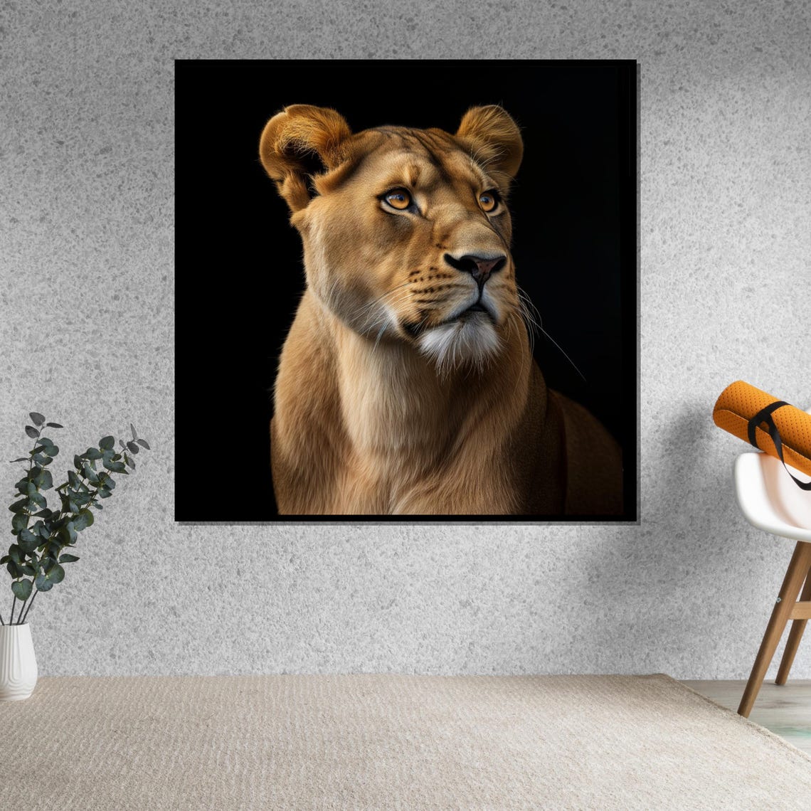 Lioness Portrait Black Background Regal Majestic Wildlife Art Poster - Image 5