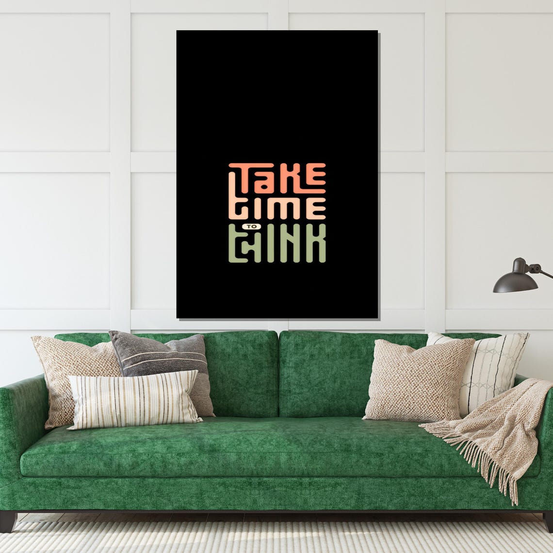 Take Time To Think Retro Stacked Colorful Typography Quote Poster - Image 4