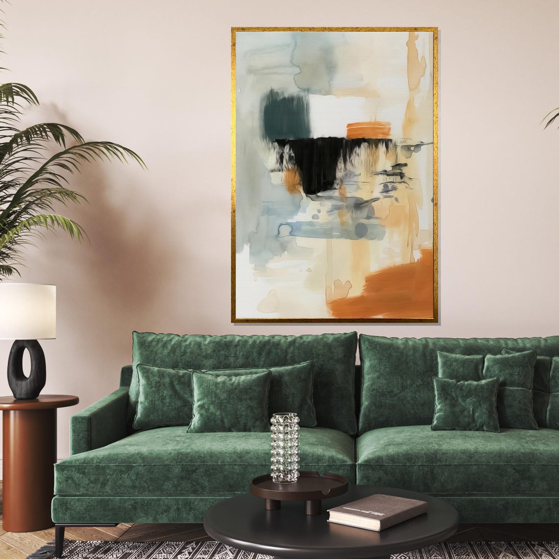 Rust And Sage Abstract Washes Minimalist Earth Tone Art Poster