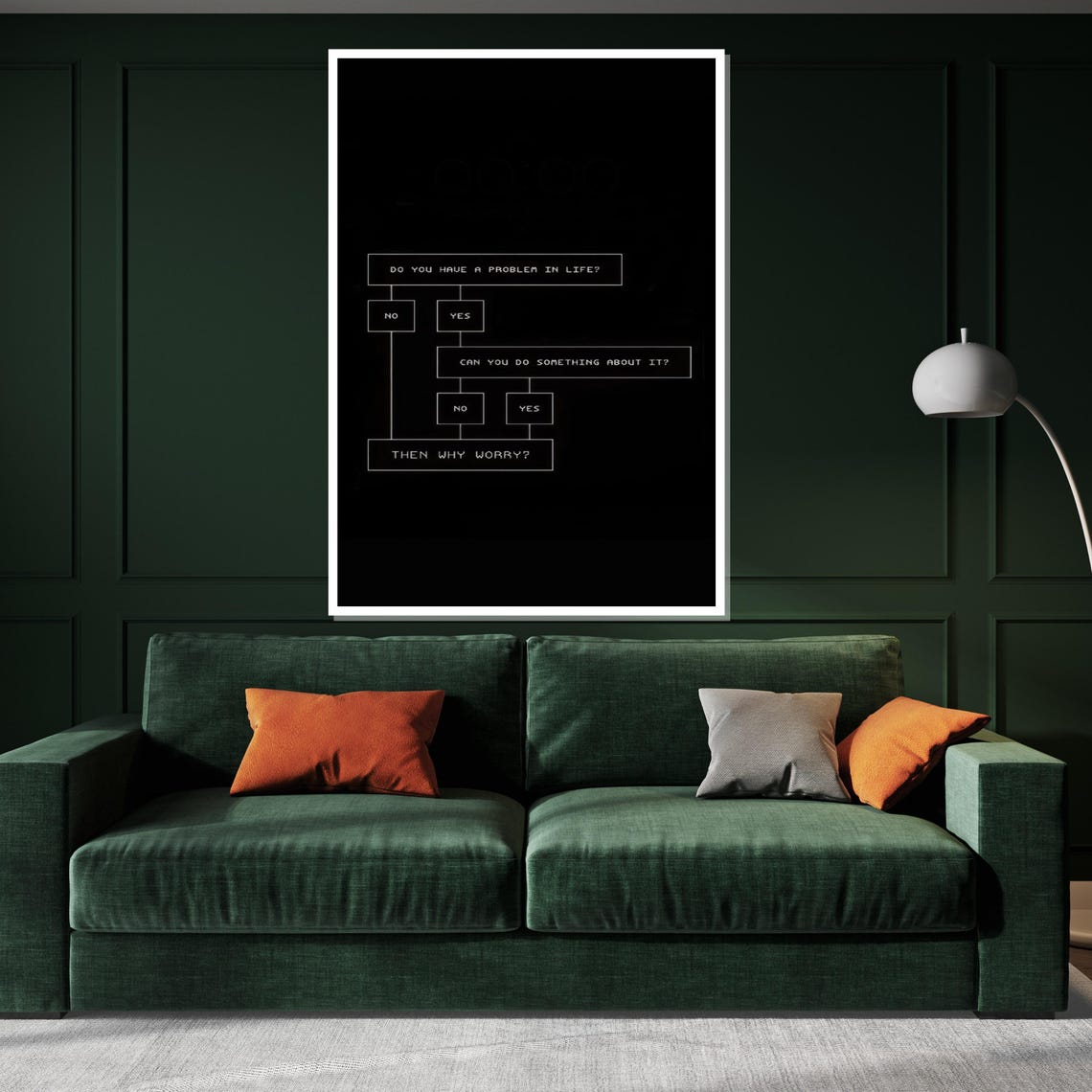 Do You Have A Problem In Life Flowchart Black Motivational Poster - Image 2