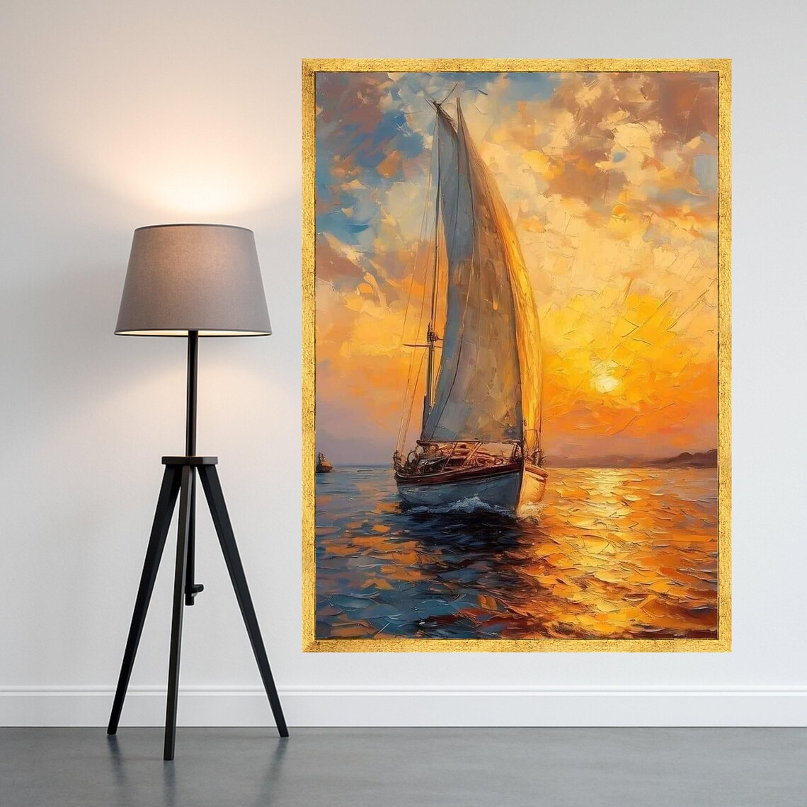 Sailboat Art Print, Nautical Sunset Decor